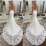 Designer wedding dress mermaid | Backless lace wedding dresses-misshow.com