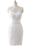 Detachable Skirt Sheath Scoop Lace Wedding Dresses