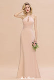 Dreamful Halter Slim Mermaid Bridesmaid Dress Floor Length Party Dress