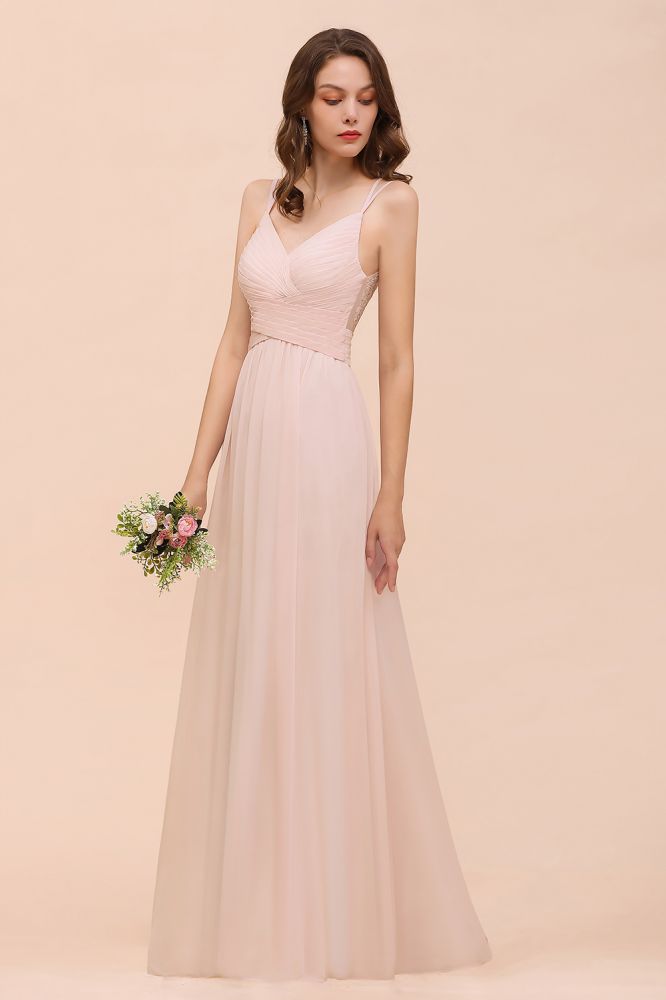 Dusty Pink Sleeveless A-line Wedding Guest Dress Beach Bridesmaid Dress Dusty Pink Sleeveless A-line Wedding Guest Dress Beach Bridesmaid Dress