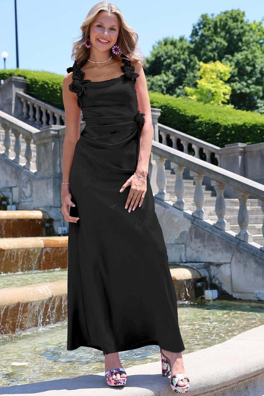 Charming Sleeveless Straps Mermaid Long Formal Dress With Pleated