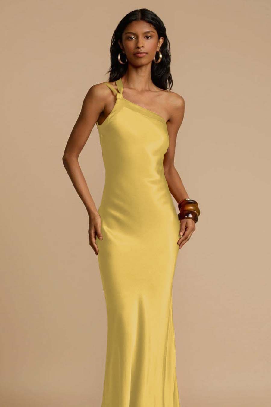 One Shoulder Sleeveless Backless Long Formal Dress With Ruffles