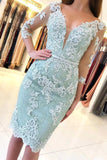 Elegant 3/4 Sleeves Lace Slim Short Party Dress