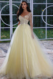 Elegant A-line Sequined Long Sleeves Prom Dress With Beads