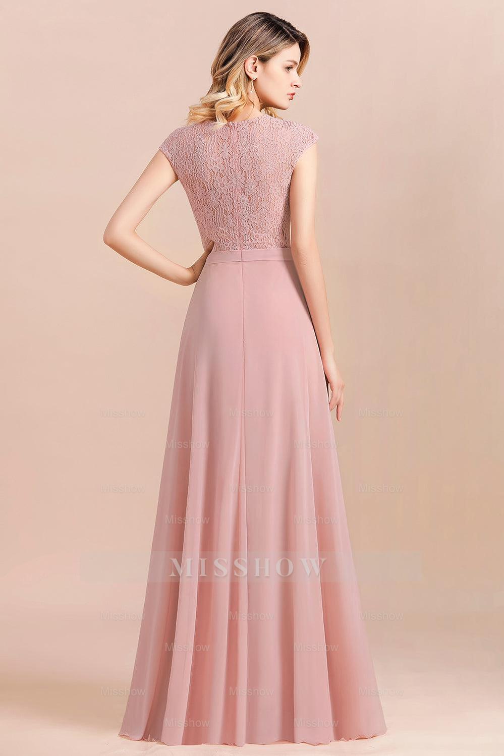 Elegant A-Line Sleeveless Dusty Rose Lace Bridesmaid Dresses Elegant A-Line Sleeveless Dusty Rose Lace Bridesmaid Dresses