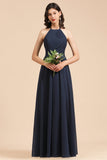 Elegant A-line Sleeveless V-Neck Ruffle Chiffon Lace Bridesmaid Dresses