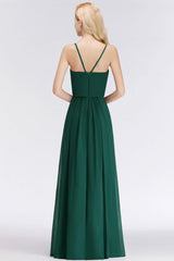 MISSHOW offers Elegant A-line Spaghetti Chiffon Bridesmaid Dresses V-neck Evening Maxi Gown at a good price from White,Ivory,Blushing Pink,Candy Pink,Pearl Pink,Dusty Rose,Watermelon,Red,Fuchsia,Burgundy,Chocolate,Brown,Gold,Champagne,Orange,Daffodil,Regency,Grape,Lilac,Lavender,Sky Blue,Pool,Ocean Blue,Royal Blue,Ink Blue,Dark Navy,Black,Silver,Dark Green,Jade,Green,Sage,Mint Green,100D Chiffon to A-line Floor-length them. Stunning yet affordable Sleeveless Bridesmaid Dresses.