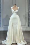 Elegant A-line Sweetheart Sleeveless Beading Wedding Dresses-misshow.com