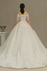 Elegant A-line wedding dresses | Wedding dresses with sleeves-misshow.com