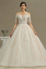 Elegant A-line wedding dresses | Wedding dresses with sleeves-misshow.com