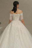 Elegant A-line wedding dresses | Wedding dresses with sleeves-misshow.com