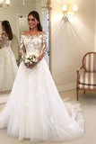 Elegant A Line Wedding Dresses With Sleeves Wedding dresses with lace-misshow.com