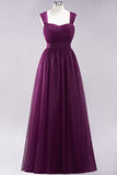 MISSHOW offers Elegant aline Sleeveless Tulle Evening Maxi Gown Burgundy Straps Bridesmaid Dress at a good price from Tulle to A-line Floor-length them. Lightweight yet affordable home,beach,swimming useBridesmaid Dresses.