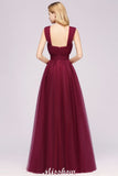 MISSHOW offers Elegant aline Sleeveless Tulle Evening Maxi Gown Burgundy Straps Bridesmaid Dress at a good price from Tulle to A-line Floor-length them. Lightweight yet affordable home,beach,swimming useBridesmaid Dresses.