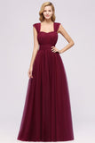MISSHOW offers Elegant aline Sleeveless Tulle Evening Maxi Gown Burgundy Straps Bridesmaid Dress at a good price from Tulle to A-line Floor-length them. Lightweight yet affordable home,beach,swimming useBridesmaid Dresses.