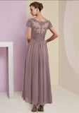 Elegant beautiful 3/4 length sleeves a-line lace mother dress-misshow.com