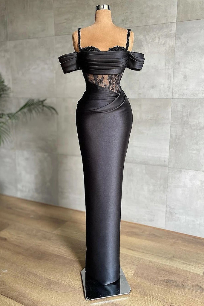 Gorgeous Mermaid Off The Shoulder Black Prom Dress P1876 main image 1