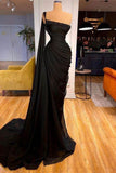 Elegante schwarze geteilte Meerjungfrau, die Abschlussball-Kleider bördelt