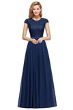 MISSHOW offers Elegant Cap Sleeves ALine Evening Swing Dress Navy Blue Long Party Dress at a good price from Nude pink,Candy Pink,Burgundy,Grape,Royal Blue,Dark Navy,Dusty Blue, to A-line  them. Stunning yet affordable Short Sleeves Prom Dresses,Evening Dresses,Homecoming Dresses,Bridesmaid Dresses,Quinceanera dresses.