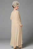 Elegant Champagne Mother Of The Bride Dresses Chiffon Bridesmaid Jumpsuit-misshow.com