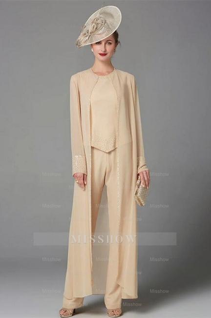 Elegant Champagne Mother Of The Bride Dresses Chiffon Bridesmaid Jumpsuit Elegant Champagne Mother Of The Bride Dresses Chiffon Bridesmaid Jumpsuit