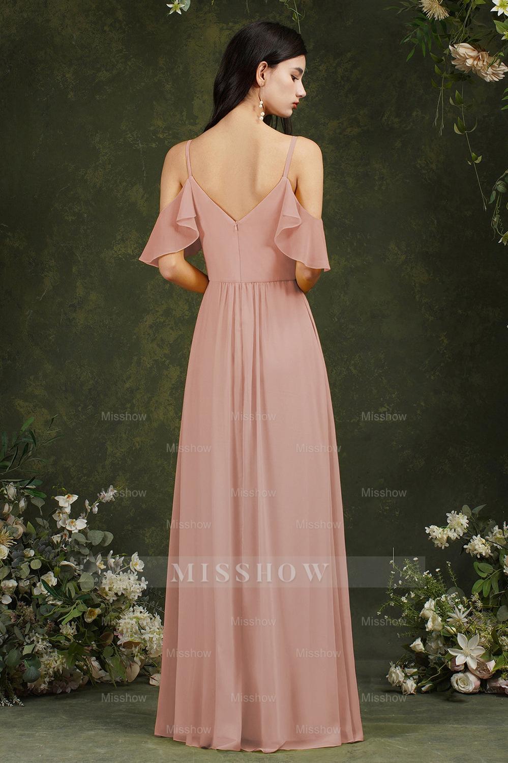 Elegant Chiffon Bridesmaid Dresses Ruffles With Pockets Elegant Chiffon Bridesmaid Dresses Ruffles With Pockets
