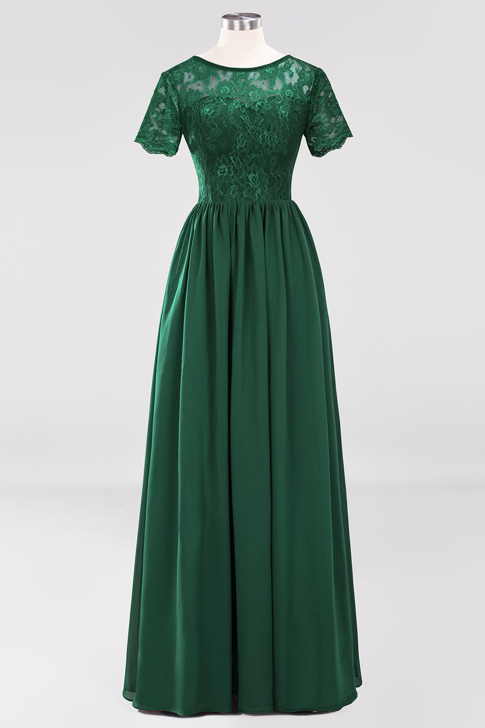 Elegant Dark Navy Long Lace Bridesmaid dresses with Short-Sleeves Elegant Dark Navy Long Lace Bridesmaid dresses with Short-Sleeves
