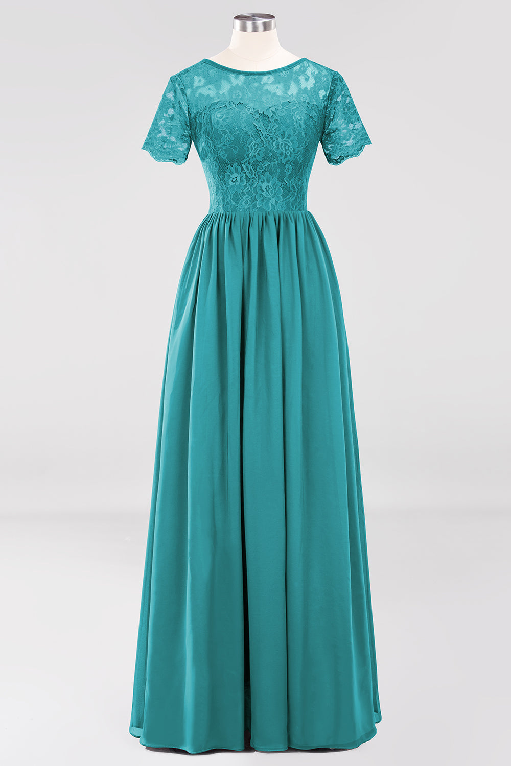 Elegant Dark Navy Long Lace Bridesmaid dresses with Short-Sleeves Elegant Dark Navy Long Lace Bridesmaid dresses with Short-Sleeves