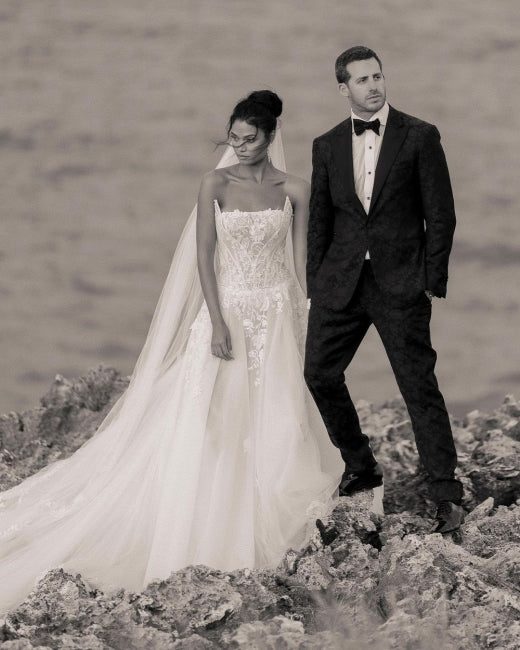 Elegant Designer Appliques A-line Wedding Dresses With Lace-misshow.com