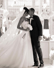 Elegant Designer Appliques A-line Wedding Dresses With Lace-misshow.com