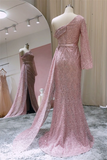 Elegant evening dresses with sleeves-misshow.com