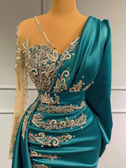 Elegant floor-length evening dress Prom Evening Dresses with sleeves-misshow.com