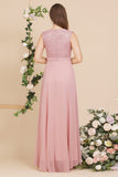Elegant Floor-length Lace A-line Burgundy Prom Dress-misshow.com