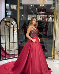 Elegant Floor Length Sweetheart Sleeveless A-Line Satin Wedding Dress with Ruffles-misshow.com