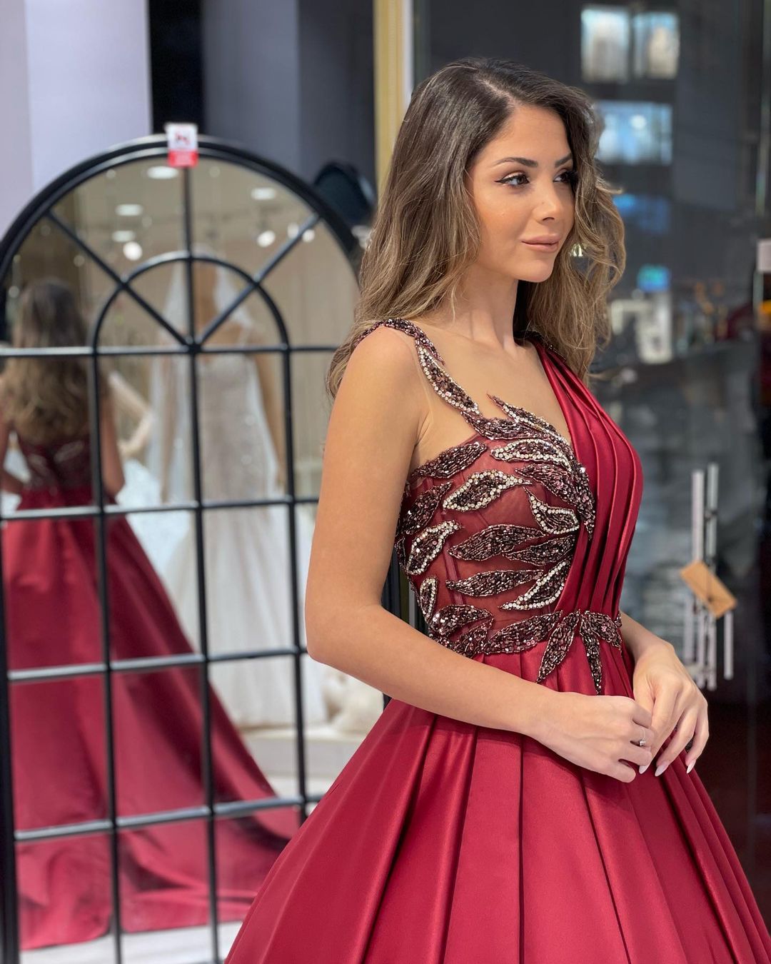 Elegant Floor Length Sweetheart Sleeveless A-Line Satin Wedding Dress with Ruffles-misshow.com