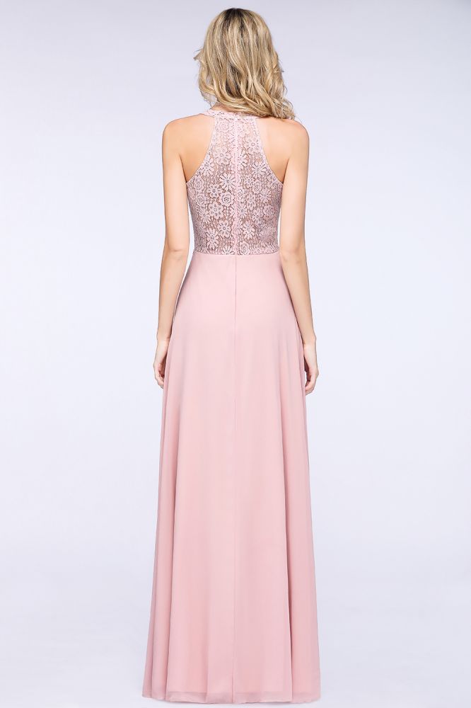 MISSHOW offers Elegant Floral Appliques aline Bridesmaid Dress Dusty Pink Chiffon FloorLength Formal Dress at a good price from Misshow