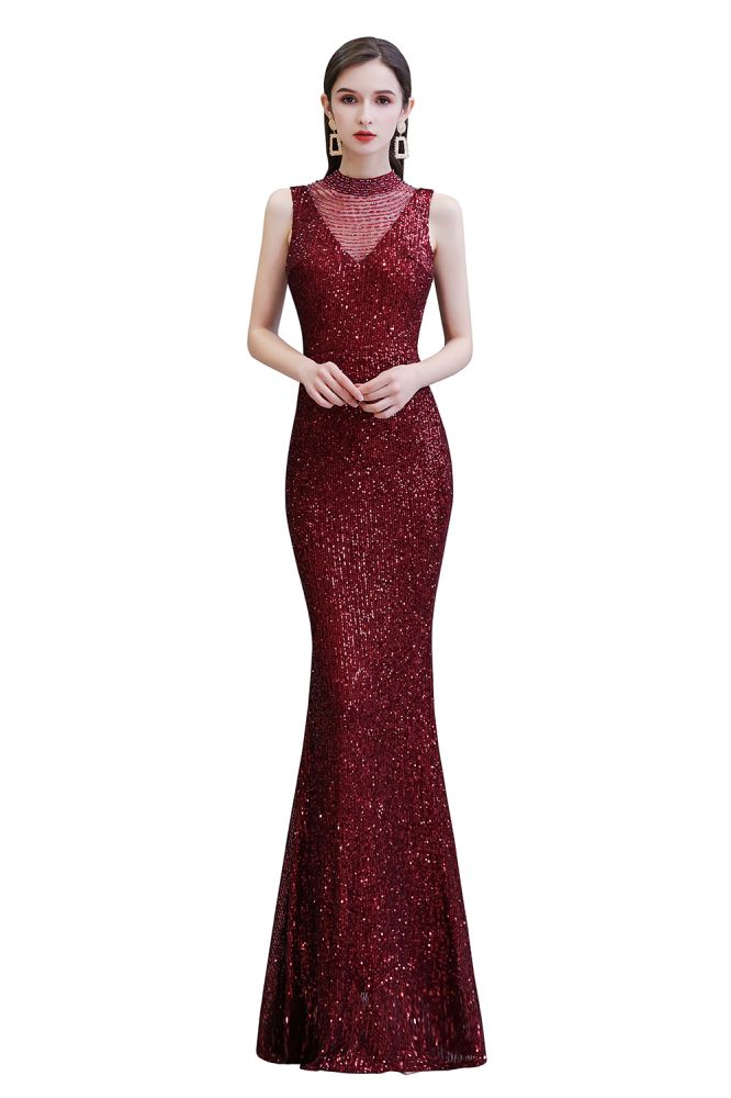 MISSHOW offers Elegant Illusion Neck Burgundy Sleeveless Mermaid Prom Dress at a good price from Burgundy,Tulle,Sequined to Mermaid Floor-length them. Stunning yet affordable Sleeveless Prom Dresses,Evening Dresses,Homecoming Dresses,Quinceanera dresses.