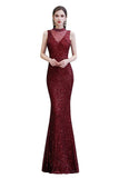 MISSHOW offers Elegant Illusion Neck Burgundy Sleeveless Mermaid Prom Dress at a good price from Burgundy,Tulle,Sequined to Mermaid Floor-length them. Stunning yet affordable Sleeveless Prom Dresses,Evening Dresses,Homecoming Dresses,Quinceanera dresses.