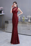 MISSHOW offers Elegant Illusion Neck Burgundy Sleeveless Mermaid Prom Dress at a good price from Burgundy,Tulle,Sequined to Mermaid Floor-length them. Stunning yet affordable Sleeveless Prom Dresses,Evening Dresses,Homecoming Dresses,Quinceanera dresses.