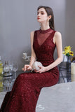 MISSHOW offers Elegant Illusion Neck Burgundy Sleeveless Mermaid Prom Dress at a good price from Burgundy,Tulle,Sequined to Mermaid Floor-length them. Stunning yet affordable Sleeveless Prom Dresses,Evening Dresses,Homecoming Dresses,Quinceanera dresses.
