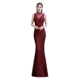 MISSHOW offers Elegant Illusion Neck Burgundy Sleeveless Mermaid Prom Dress at a good price from Burgundy,Tulle,Sequined to Mermaid Floor-length them. Stunning yet affordable Sleeveless Prom Dresses,Evening Dresses,Homecoming Dresses,Quinceanera dresses.
