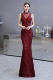MISSHOW offers Elegant Illusion Neck Burgundy Sleeveless Mermaid Prom Dress at a good price from Burgundy,Tulle,Sequined to Mermaid Floor-length them. Stunning yet affordable Sleeveless Prom Dresses,Evening Dresses,Homecoming Dresses,Quinceanera dresses.