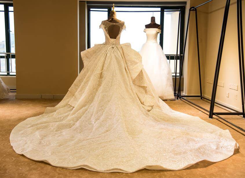 Elegant Illusion neck Cap Sleeve Appliques Tulle A-line Princess Wedding Dress-misshow.com