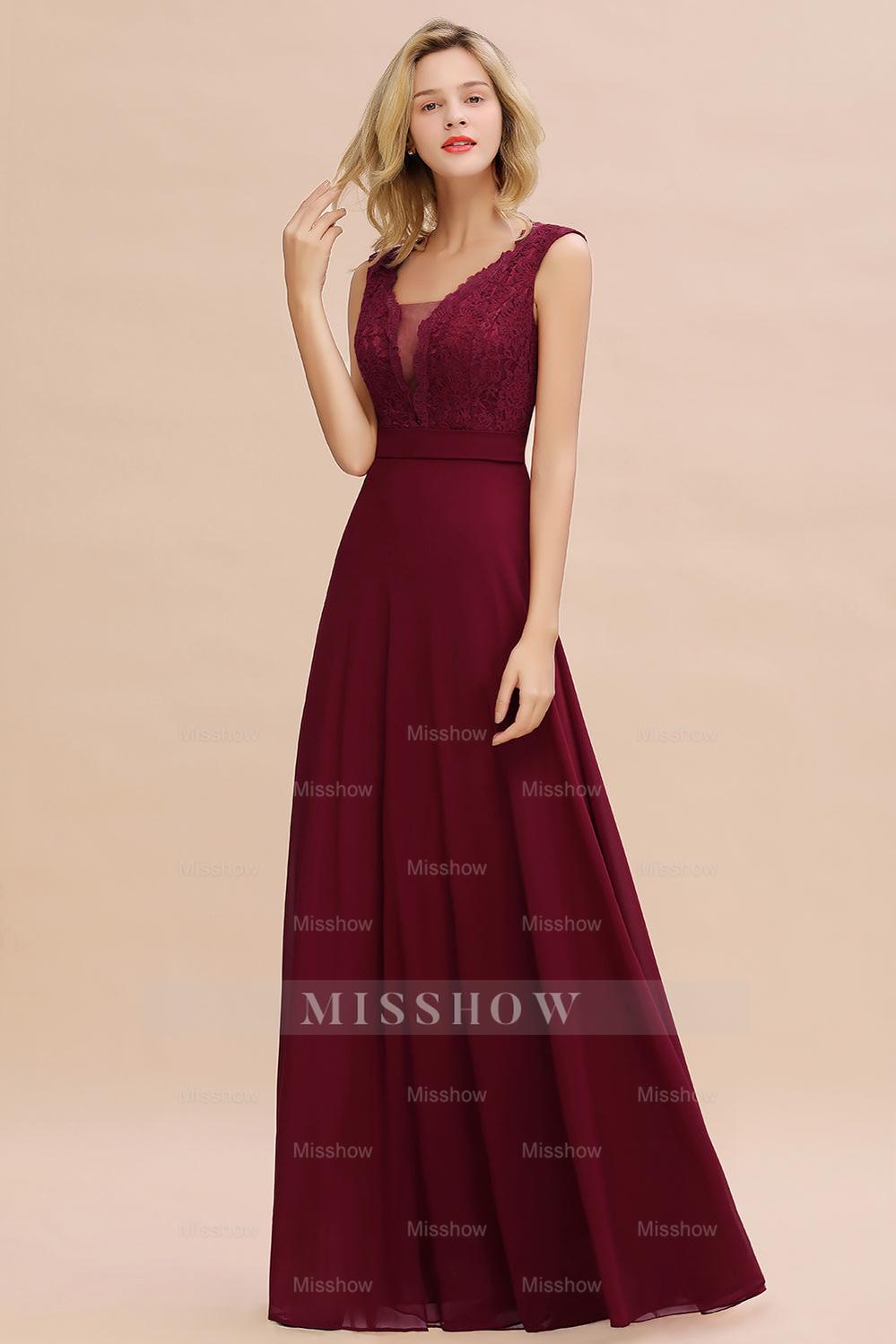 Elegant Lace Deep V-Neck Burgundy Bridesmaid Dresses Affordable Elegant Lace Deep V-Neck Burgundy Bridesmaid Dresses Affordable