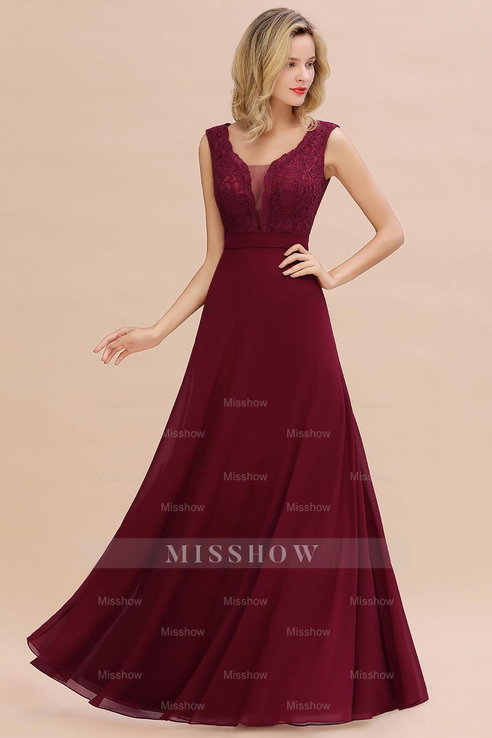 Elegant Lace Deep V-Neck Burgundy Bridesmaid Dresses Affordable Elegant Lace Deep V-Neck Burgundy Bridesmaid Dresses Affordable