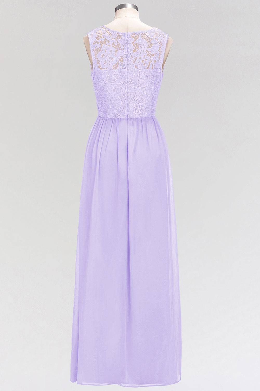 Elegant Lace Sleeveless Pleated Lavender Bridesmaid dresses