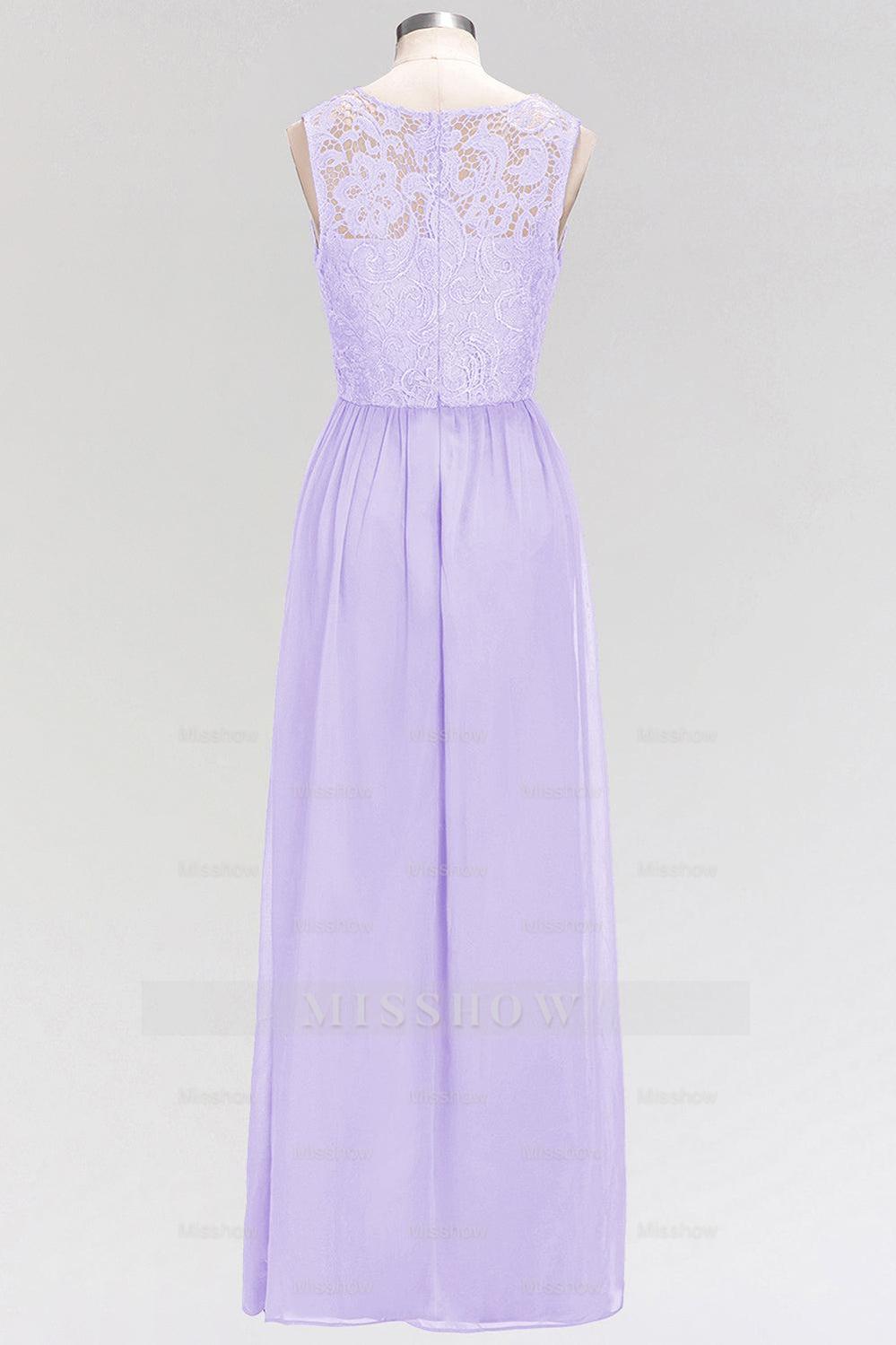 Elegant Lace Sleeveless Pleated Lavender Bridesmaid dresses Elegant Lace Sleeveless Pleated Lavender Bridesmaid dresses