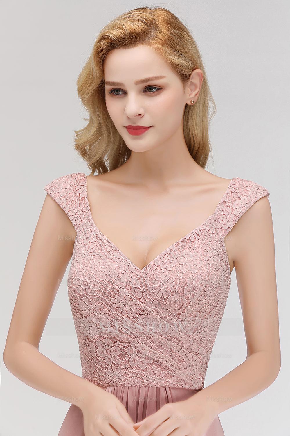 Elegant Lace Sweetheart Bridesmaid Dresses Dusty Rose Chiffon Wedding Party Dress Elegant Lace Sweetheart Bridesmaid Dresses Dusty Rose Chiffon Wedding Party Dress