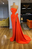 Elegant Long A-line One Shoulder Sequined Sleeveless Prom Dress With Slit-misshow.com
