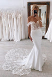 Elegant Long Mermaid Off-the-shoulder Wedding Dresses With Lace